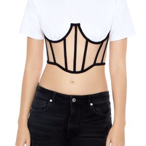Sheer Corset Combo Crop Top