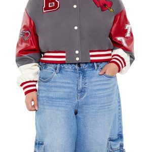 Plus Size Baby Girl Varsity Jacket