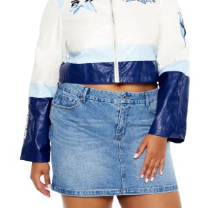 Plus Size Flaming Heart Moto Jacket