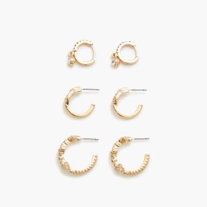Rhinestone Hoop Earring Set