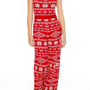 Fair Isle Sweater-Knit Jumpsuit