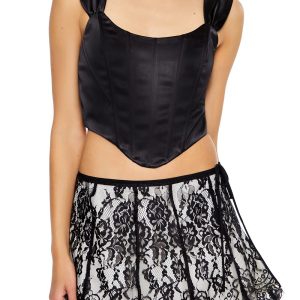 Corset Satin Crop Top